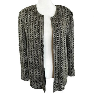 vintage ADRIANNA PAPELL EVENING Beaded Embroidered Silk Jacket Lined Size Large